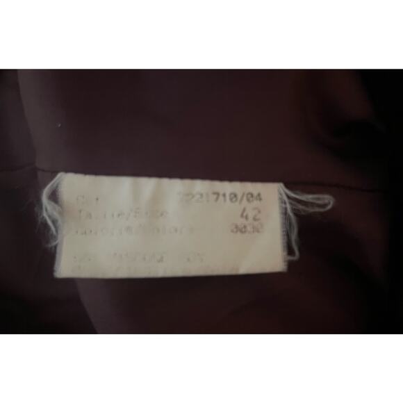 Inas de la Fressange Velvet Blazer Purple Long Line Vintage FLAW Whimsy Goth - Picture 10 of 12